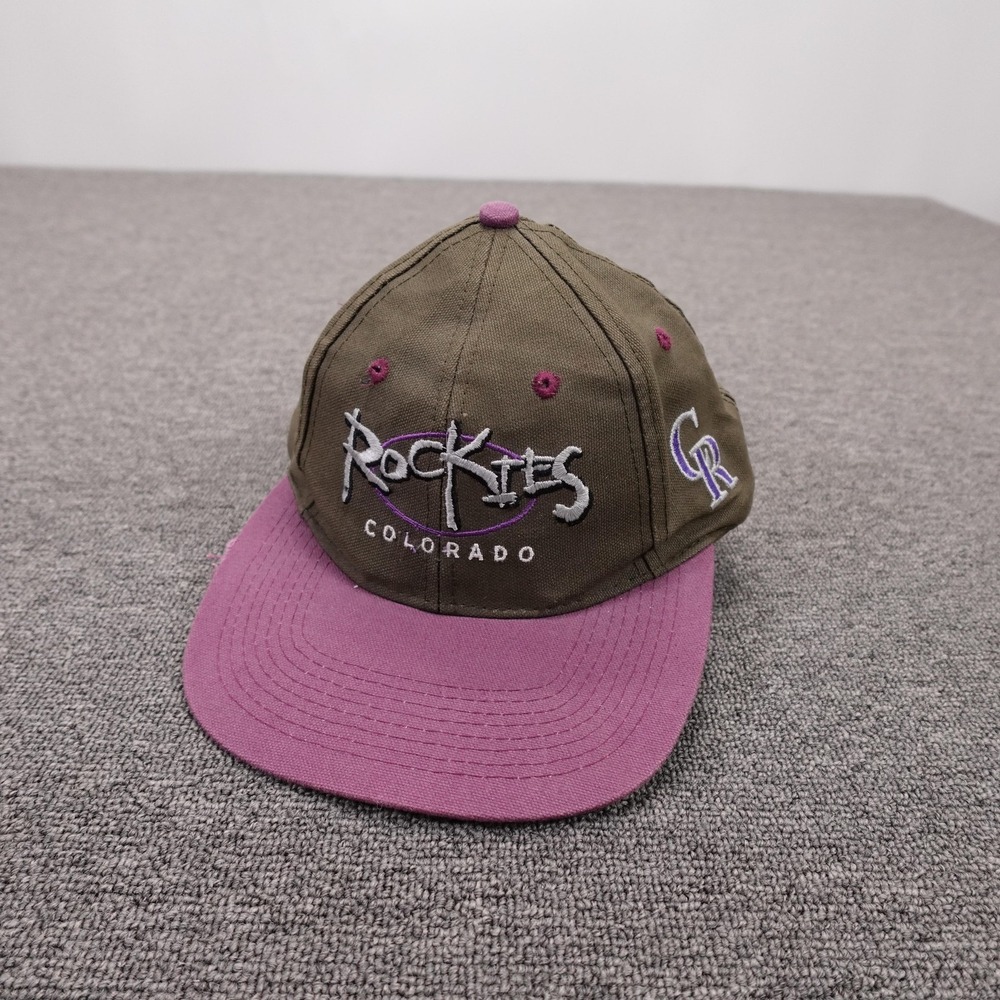 Vintage Colorado Rockies Hat Cap Snap Back One Size Purple MLB Baseball Logo 7